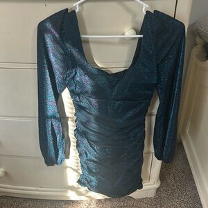 Dillards Shimmery Dark Blue and Purple Formal Dress